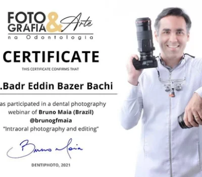 Сертифікат Бадр Еддін Базер Бачі - Стоматолог-ортодонт